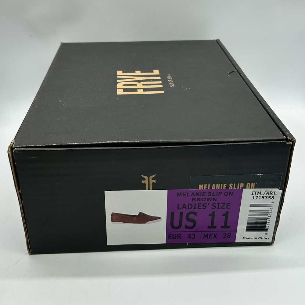 Frye Melanie Slip-On Flats Brown Size 11M Soft Leather Casual Shoes New With Box - Picture 11 of 11